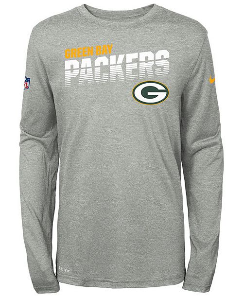 Nike Big Boys Green Bay Packers Sideline Long Sleeve T Shirt