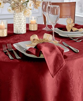 Elrene - Poinsettia  Jacquard Holiday Napkins, Set of 4