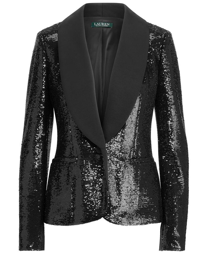 Ralph lauren sequin clearance blazer