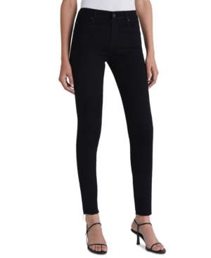 Ag Farrah Skinny Skinny High-rise Velvet Jeans In Black Ink