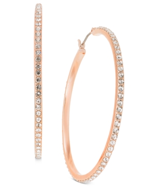 image of Inc Gold-Tone Large Pave Hoop Earrings, 2.25