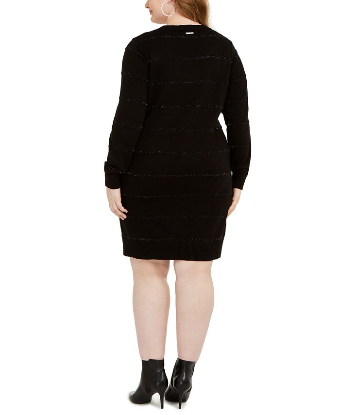 Michael Kors Plus Size Tinsel Stripe Sweater Dress Macy's