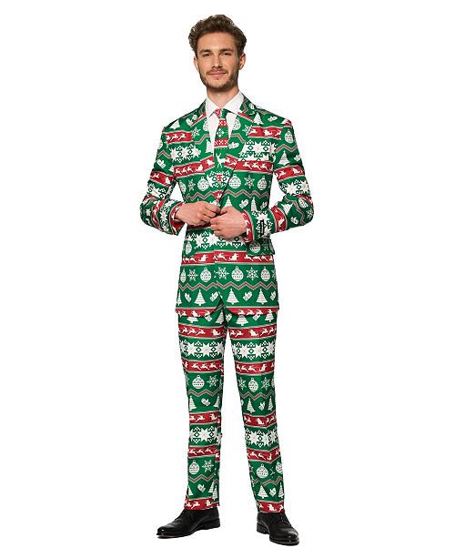 Suitmeister Men S Christmas Green Nordic Christmas Suit
