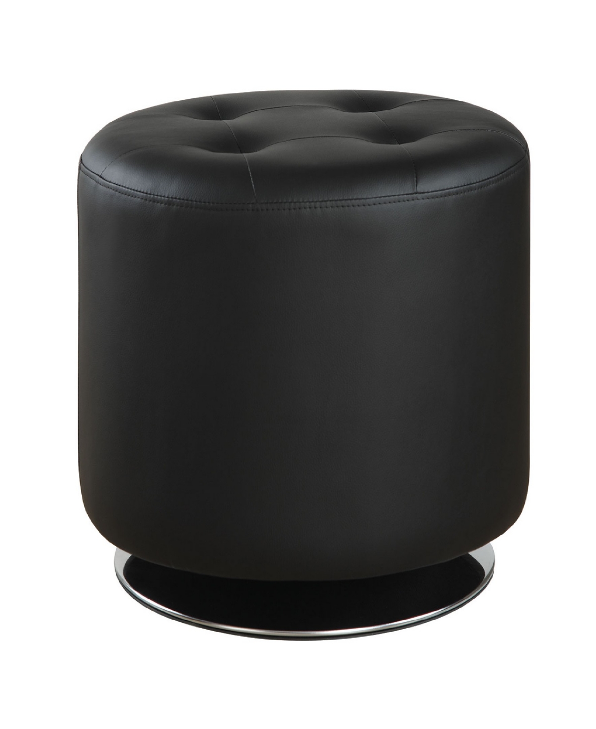 Coaster Home Furnishings Covina Round Upholstered Ottoman In Black
