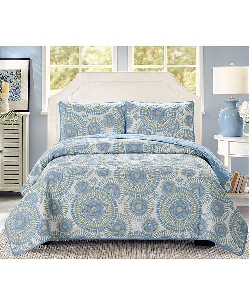 Causual Living Casual Living Starburst 3 Piece Quilt Set King