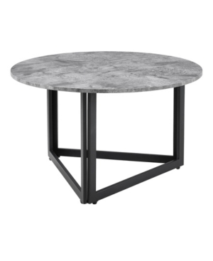 Walker Edison Modern Metal Base Round Coffee Table
