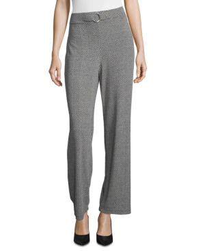 image of John Paul Richard Herringbone-Print Wide-Leg Pants