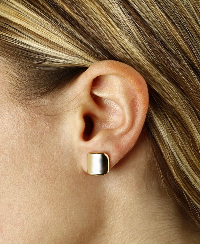 Macy's - Dapped Square Stud Earrings Set in 14k Gold (10mm)
