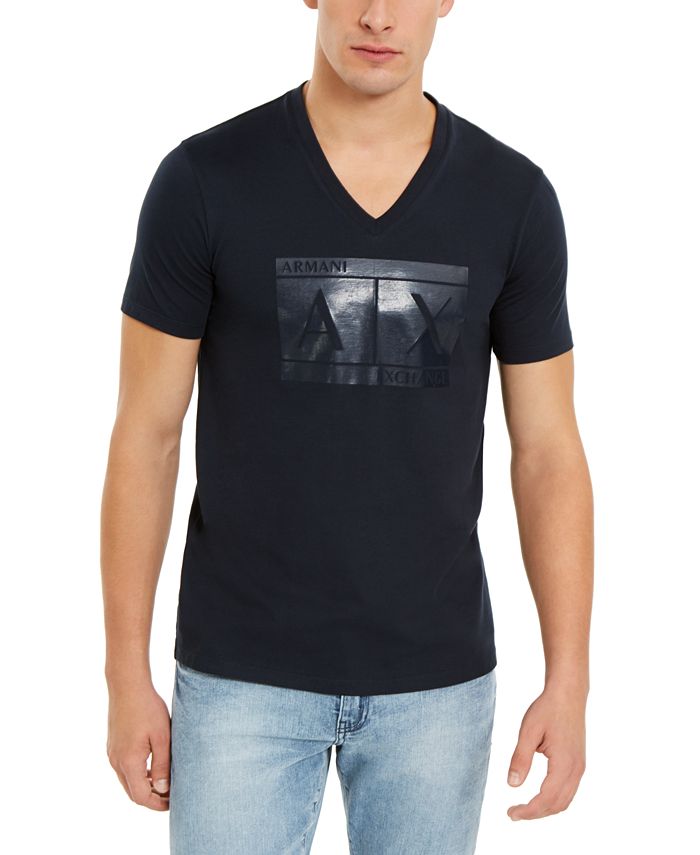 A|X Armani Exchange Men's AX Logo Graphic V-Neck T-Shirt & Reviews - T ...