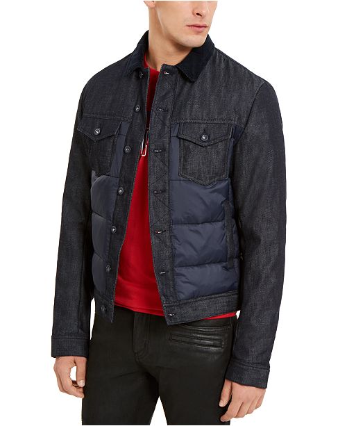 A X Armani Exchange Men S Mixed Media Jacket Reviews Coats Jackets Men Macy S