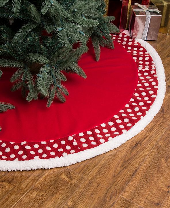 Glitzhome 48"D Pom Pom Christmas Tree Skirt & Reviews ...