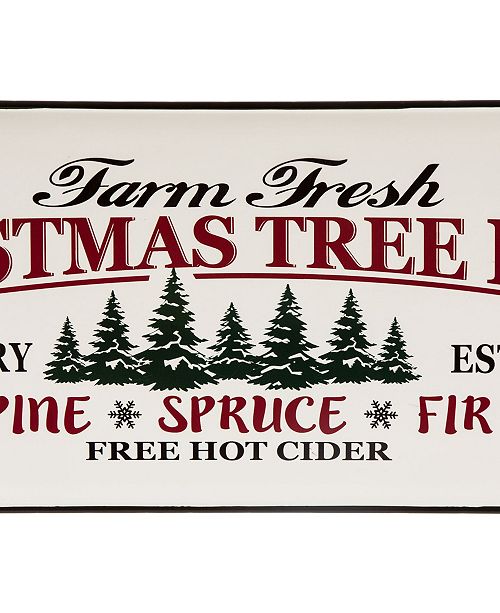 Glitzhome 43 11 H Farmhouse Enameled Metal Christmas Tree Wall