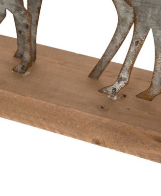 13.19" L Galvanized Metal Reindeer Table Decor