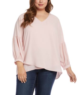 Karen Kane Bishop Sleeve Crossover Top 