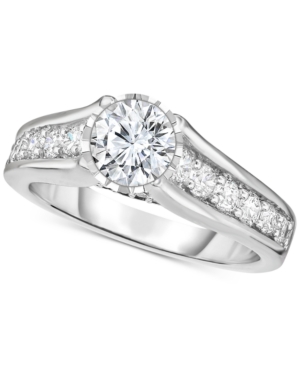 image of TruMiracle Diamond Cathedral Engagement Ring (1-1/2 ct. t.w.) in 14k White Gold