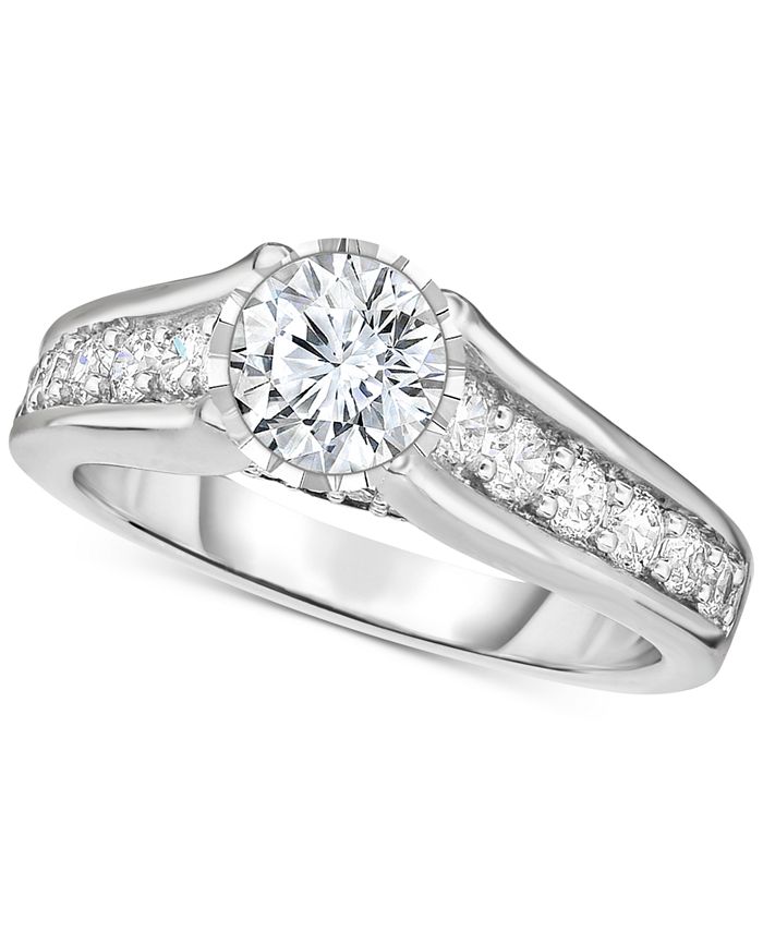 Macy's - Diamond Cathedral Engagement Ring (1-1/2 ct. t.w.) in 14k White Gold
