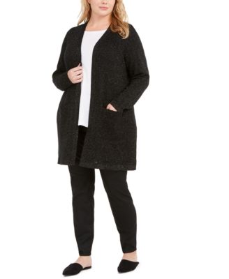 Eileen Fisher Plus Size Metallic Open 