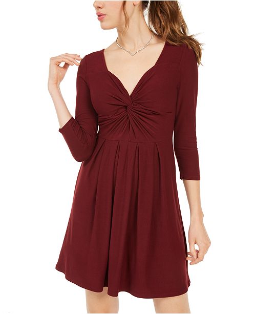 Planet Gold Juniors Long Sleeve Twist Front Dress Reviews
