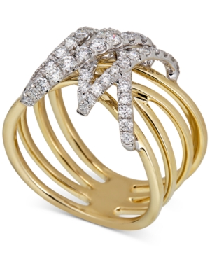 image of Diamond Wrap Multi-Row Statement Ring (3/4 ct. t.w.) in 14k Gold & White Gold