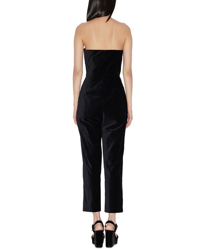 A|X Armani Exchange Strapless Velvet Jumpsuit - Macy's