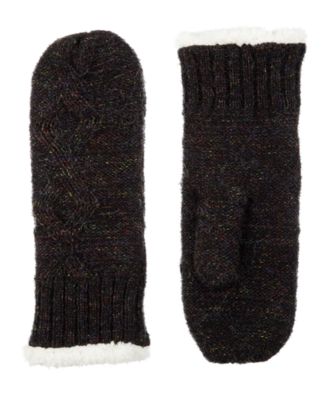 Isotoner Signature - isotoner Women's Mohair Cable Knit Mittens made with Recycled Yarn
