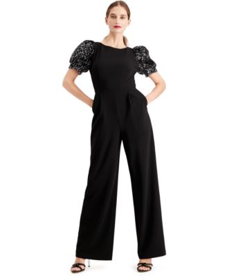 jumpsuit with puff sleeves