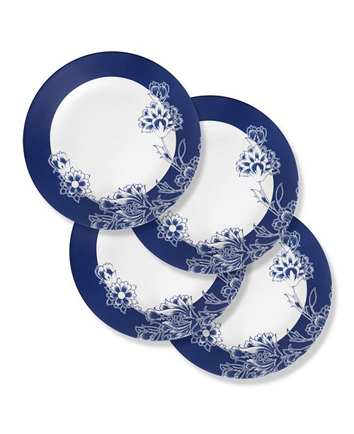 Corelle Boutique 11 Inch Dinner Plate Indigo Blooms 4 Pack Reviews Dinnerware Dining Macy S