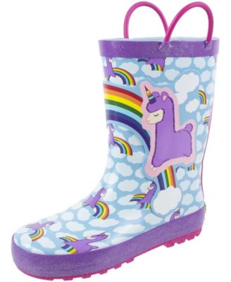 girls rainbow rain boots