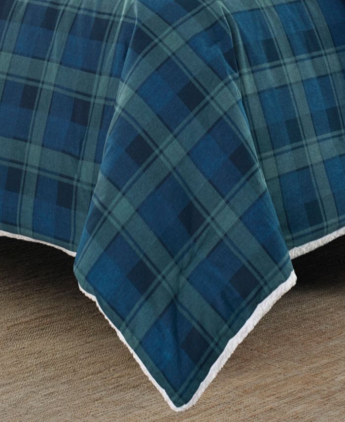 Eddie Bauer Monroe Plaid Blue King Comforter Sham Set Macy's