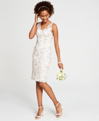 Adrianna Papell Women's Floral Embroidered Sheath Dress - Macy's