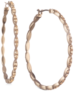 image of Givenchy Pave Medium Scalloped Hoop Earrings, 1.41