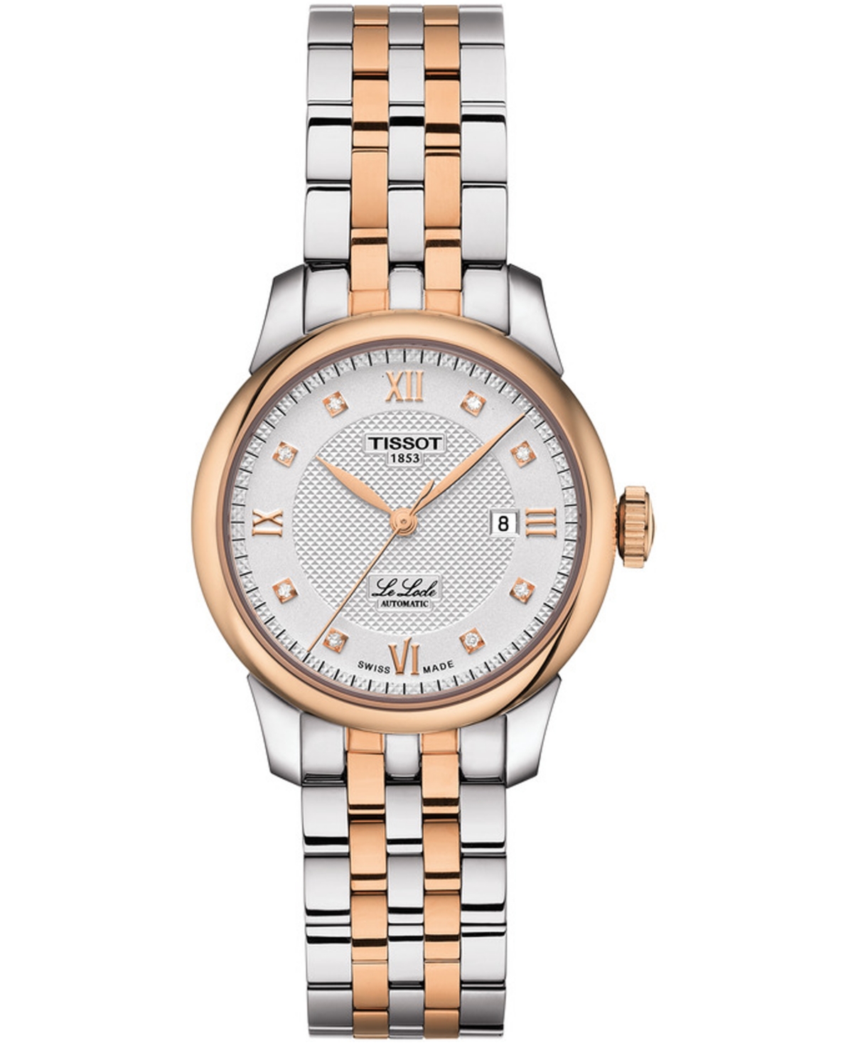 Women's Swiss Le Locle Automatic Lady Diamond Accent Two-Tone Stainless Steel Bracelet Watch 29mm - Two Tone