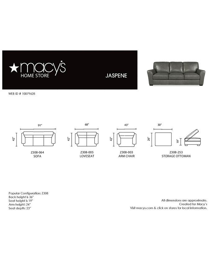 Macys jaspene leather sofa hotsell