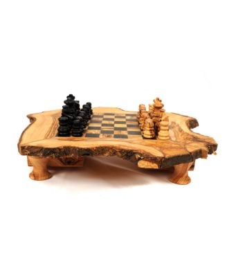 Olive Wood Chess Set Naturalist Live Edge 6 x 6
