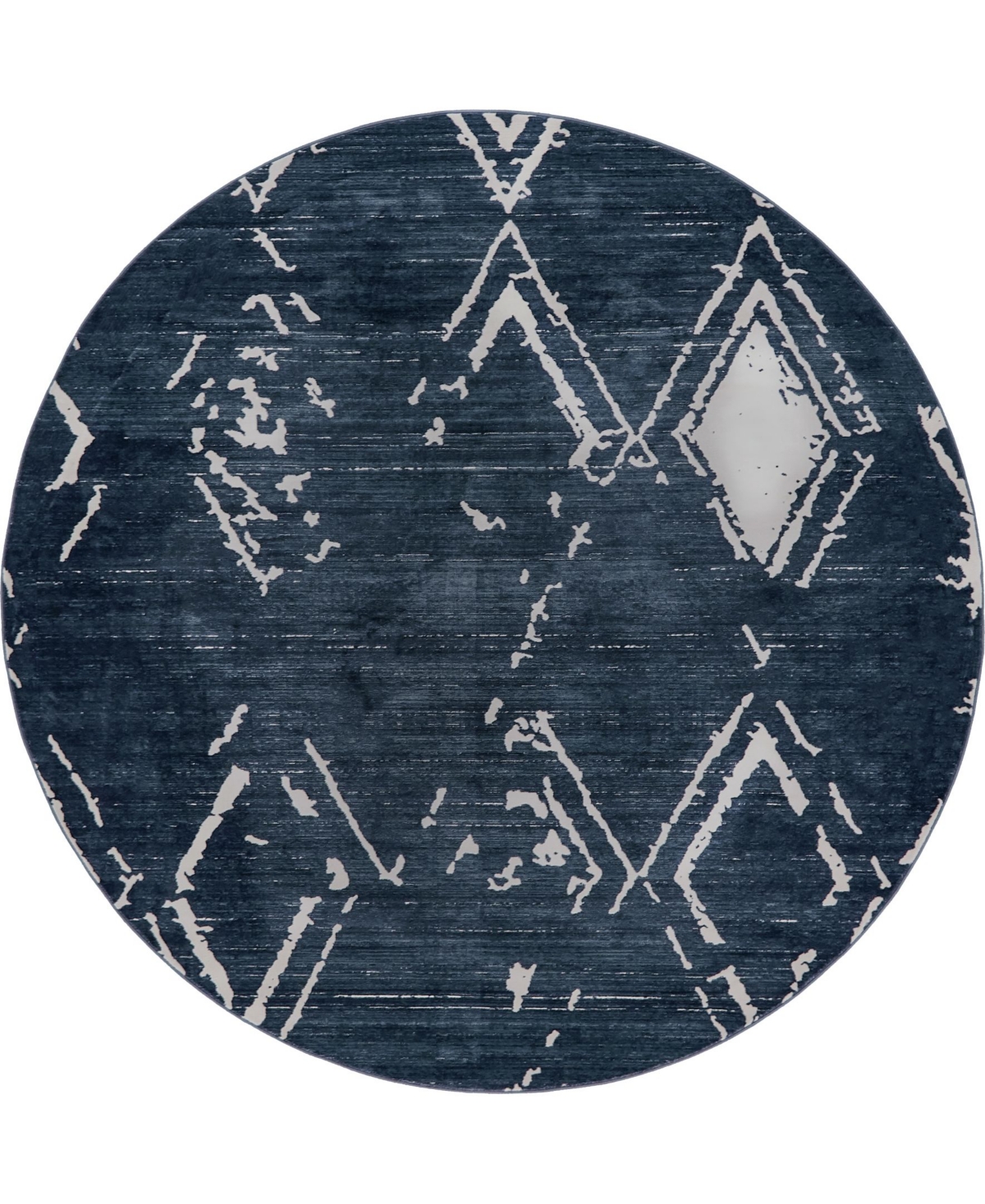 Jill Zarin Carnegie Hill Uptown Jzu006 Navy Blue 8' x 8' Round Rug - Navy Blue