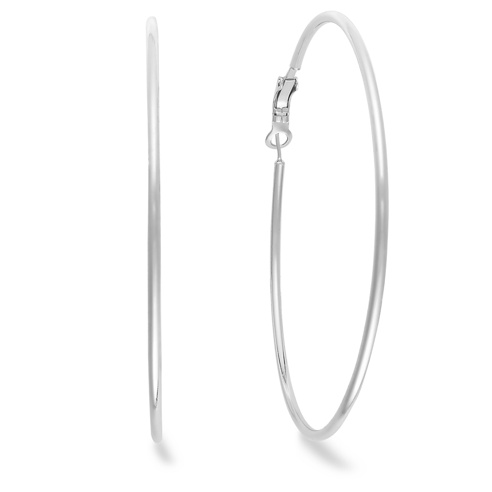 Giani Bernini Sterling Silver Earrings, 2 3/4 Hoop Earrings   Jewelry