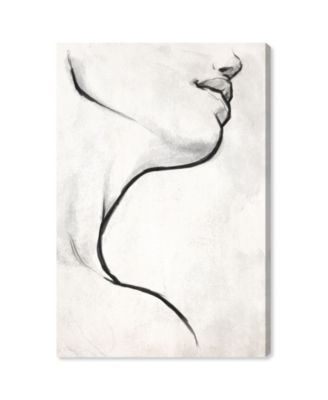 White Contour Canvas Art, 10" x 15"