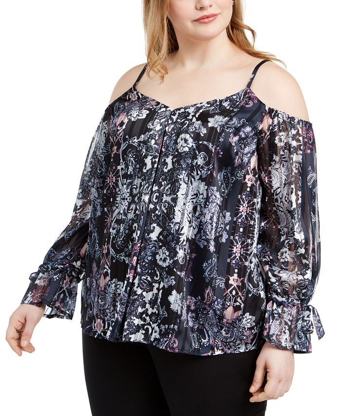 I.N.C. Plus Size Cold-Shoulder Top main image 0