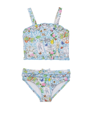 image of Beatrix Potter Baby Girls Scrapbook Print Shirred Top Two Piece Swimsuit