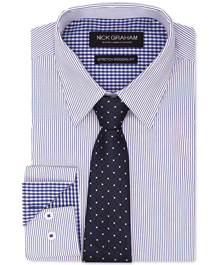 Nick Graham - Men's Modern-Fit Dress Shirt & Tie