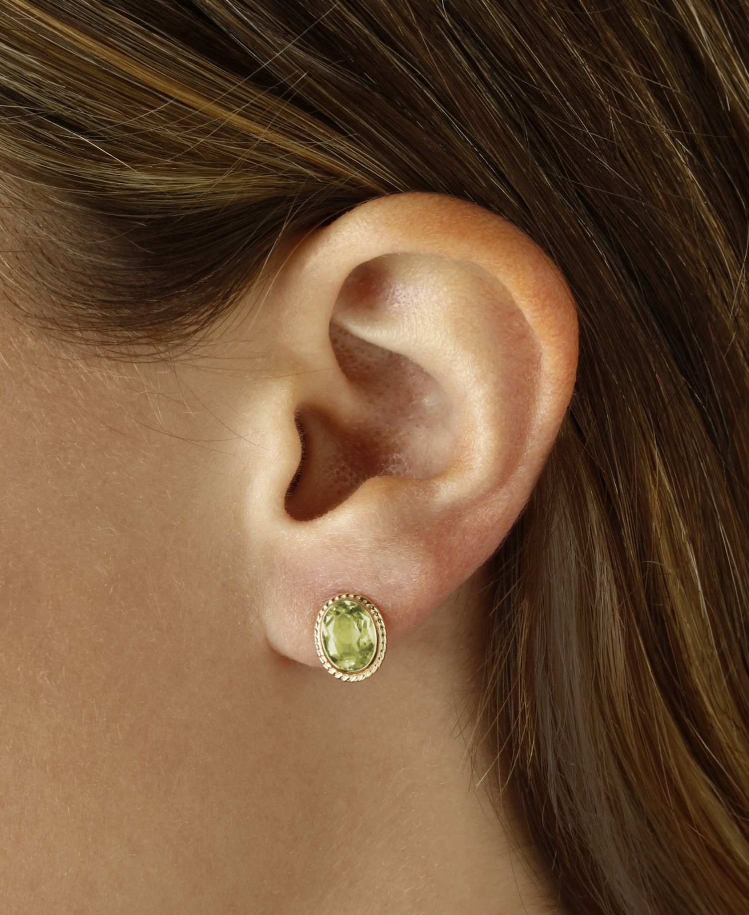 Gemstone Twist Gallery Stud Earring Set in 14k Gold