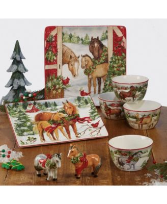 Certified International Christmas On The Farm Dinnerware Collection In Multi