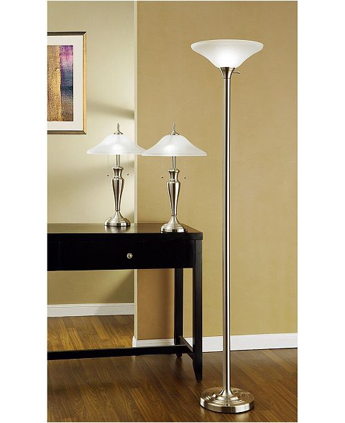 Artiva Usa 3 Piece 71 Torchiere And 24 Table Lamps With A Finish And Quality Hammered Glass Shades Reviews Home Macy S