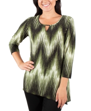 image of Ny Collection Printed Jacquard Top