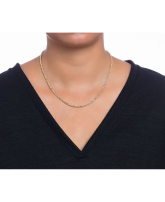 Diamond Rope Chain 18" Necklace in 10k Gold