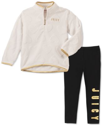 Juicy Couture - Toddler Girls 2-Pc. Fleece Sweatshirt & Leggings Set