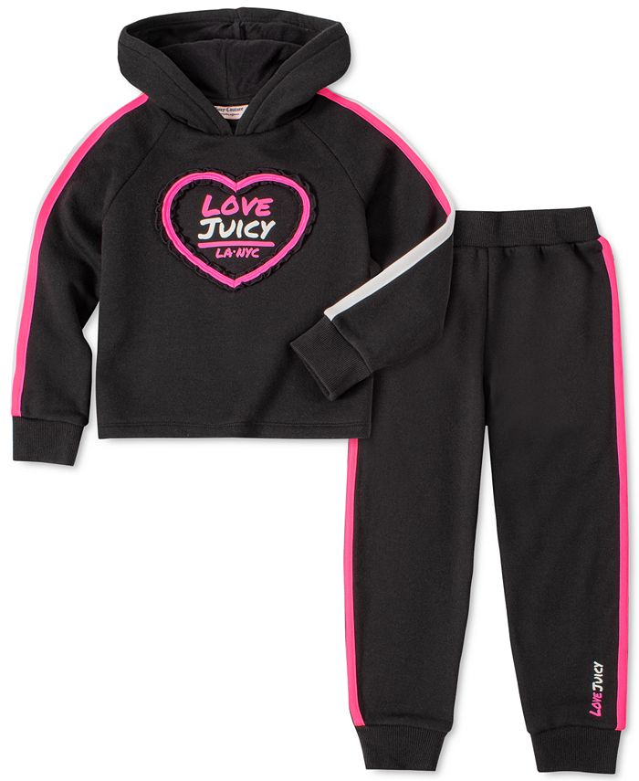 Juicy Couture Toddler Girls 2-Pc. Striped Hoodie & Jogger Pants Set ...
