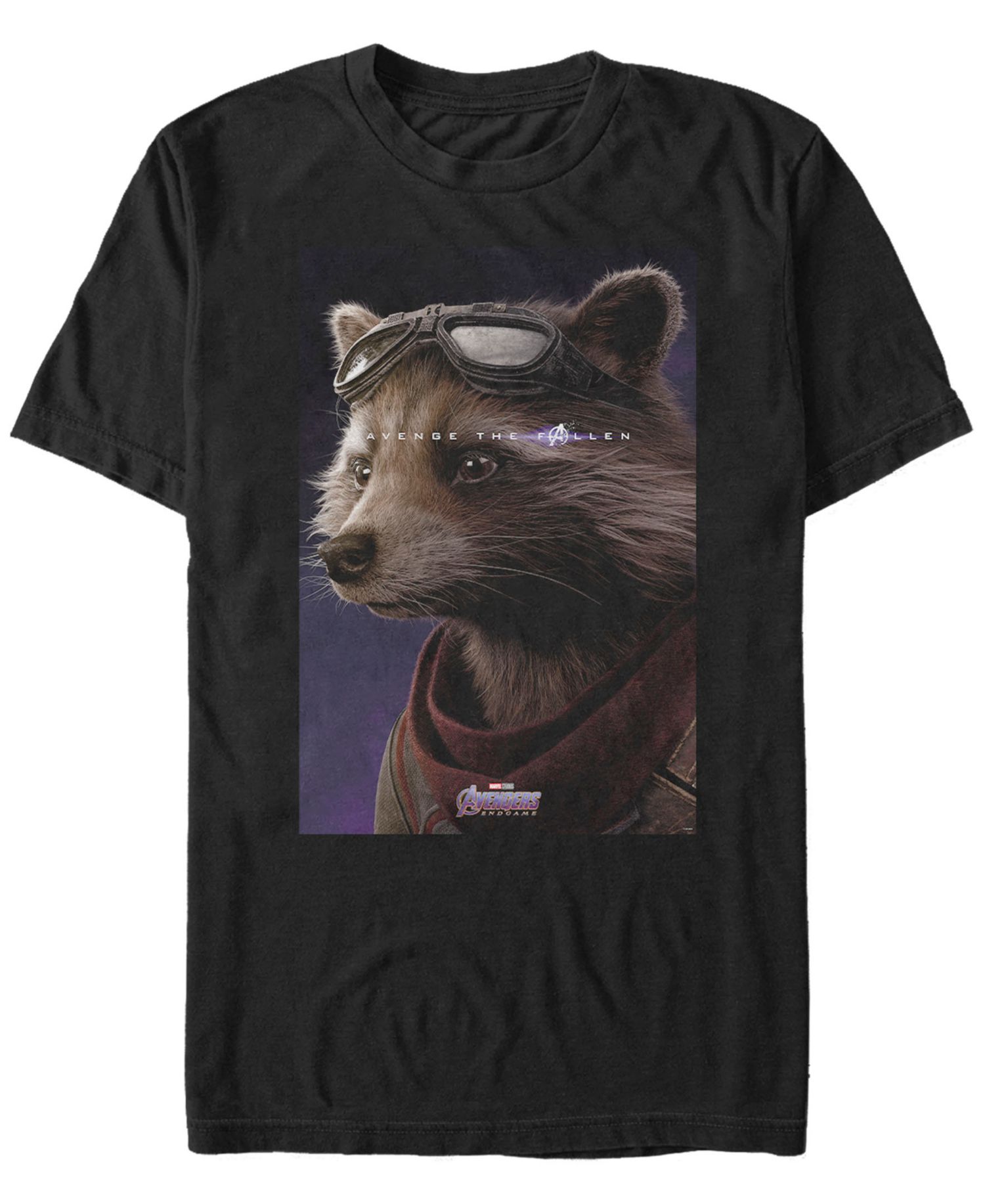 Marvel Men's Avengers Endgame Rocket Side Profile Poster, Short Sleeve T-shirt