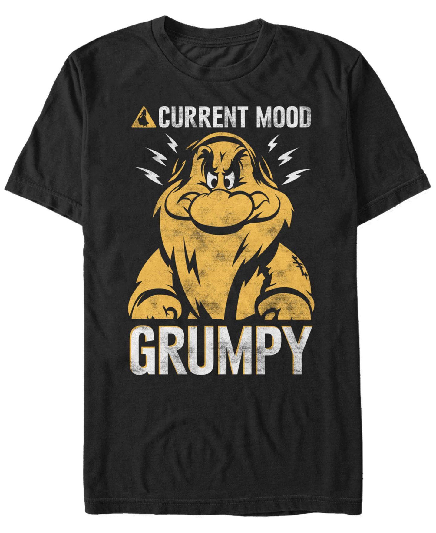 Мужская футболка Fifth Sun Disney Snow White Grumpy Dwarf Current Mood, Short Sleeve, цвет: Чёрный — фото 1