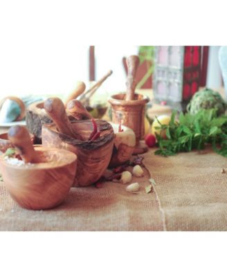 Olive Wood Rustic Edge Pestle and Mortar